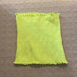 Neon yellow tube top!